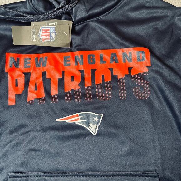 New England Patriots Hoodie Adult S Blue NFL Team Apparel Pullover NEW - Picture 5 of 11